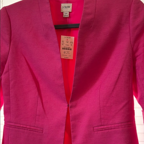 NWT- J. Crew Pink Blazer Vibrant Open Front Jacket - Picture 5 of 5